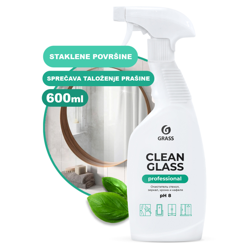 CLEAN GLASS - PROFESSIONAL LINE (PRSKALICA) - Sredstvo za čišćenje staklenih površina - 600ml